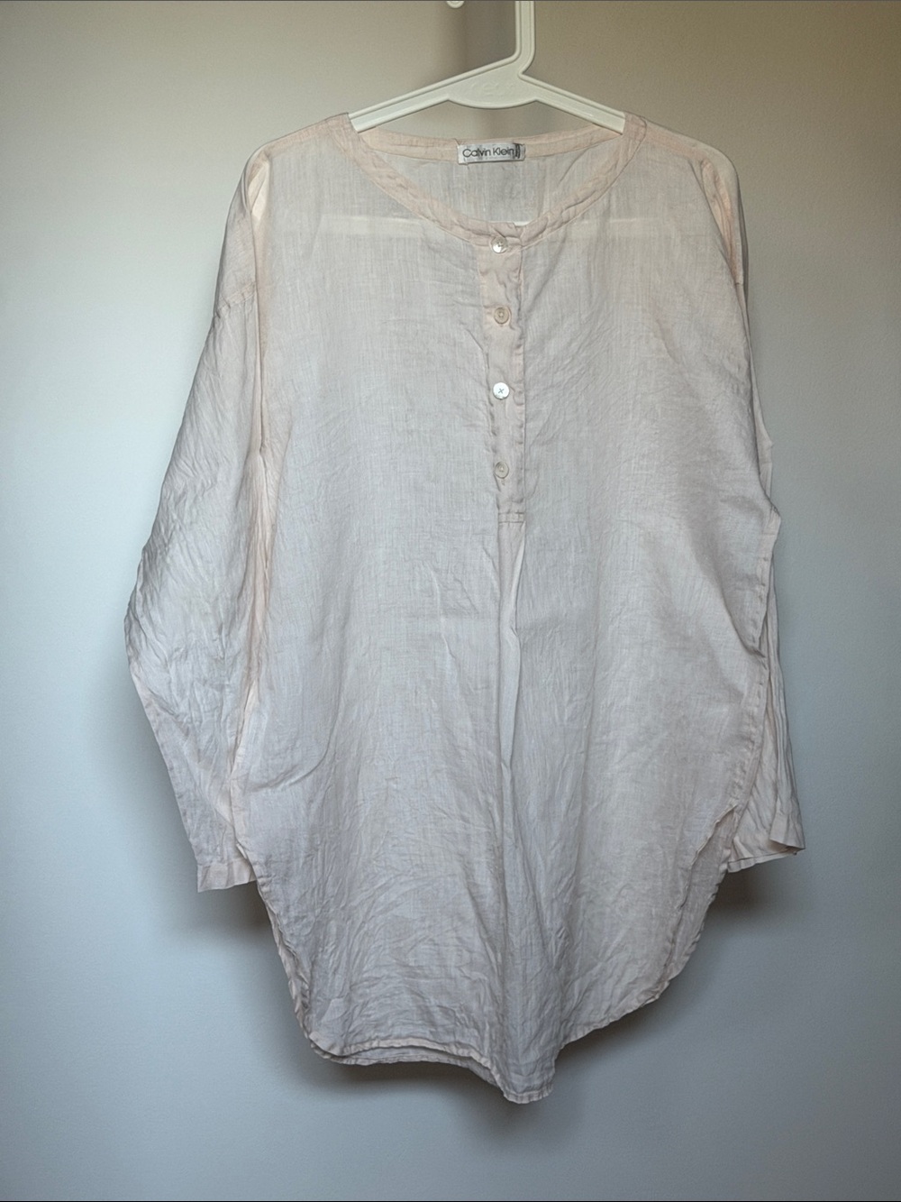 Vintage Linen Calvin Klein Button-Front Tunic 6 XL